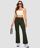High Waist 6 Pockets Cargo Flare Leggings