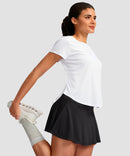 Cross-over Pleated Short Sleeve