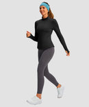 Mock Neck Zip Pockets Fleece Long Sleeve