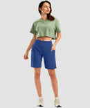 Flat High Waist Bermuda Short 9''