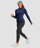 Mock Neck Zip Pockets Fleece Long Sleeve