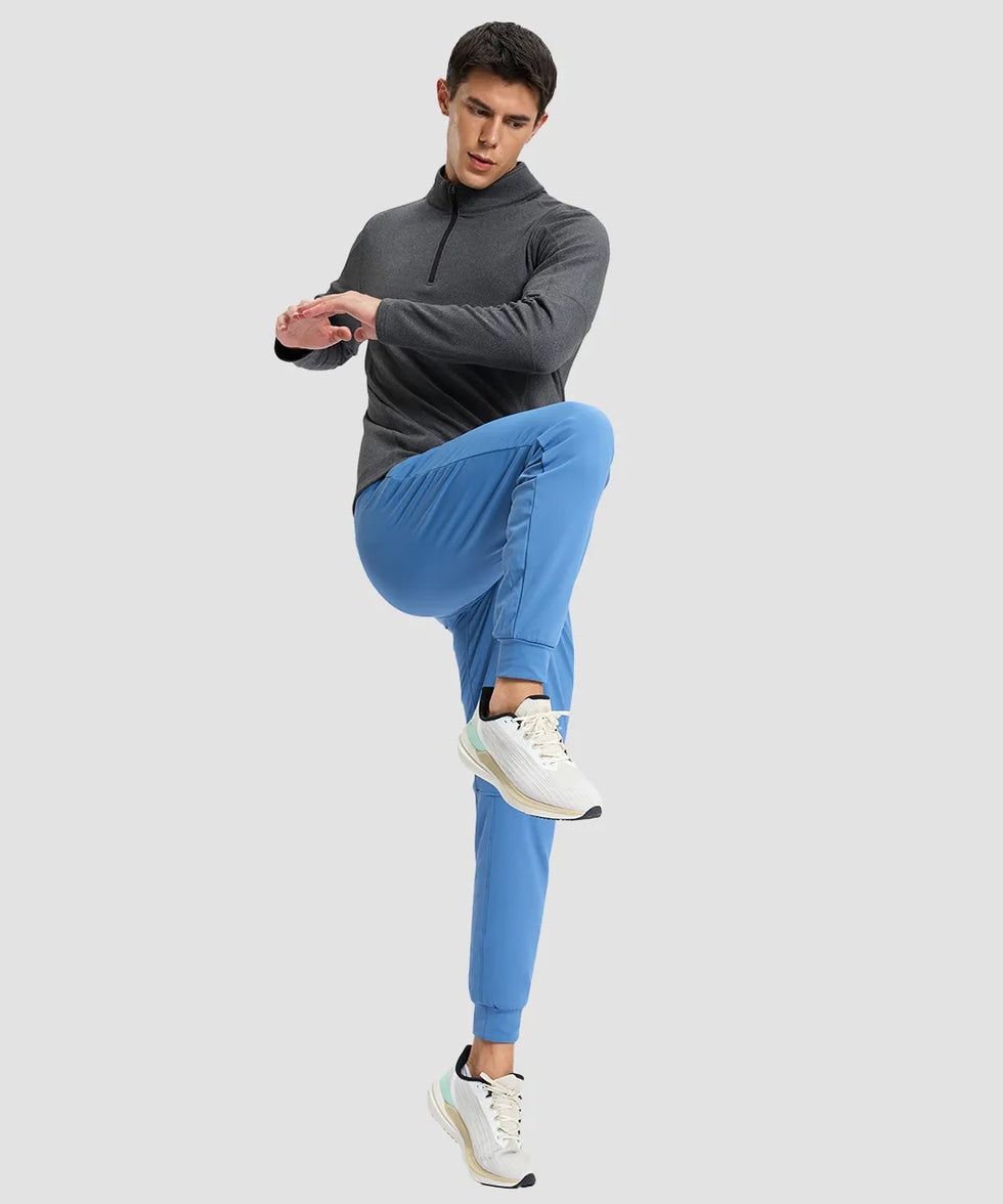 Contrast Color Quarter-Zip Fleece Pullover
