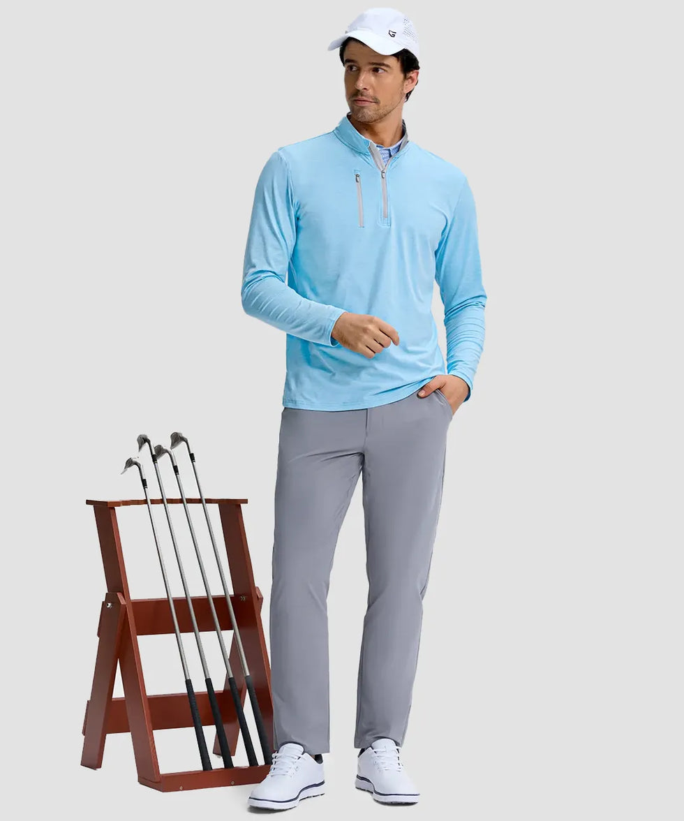 Quarter Zip Golf Pullover With Chest Pocket