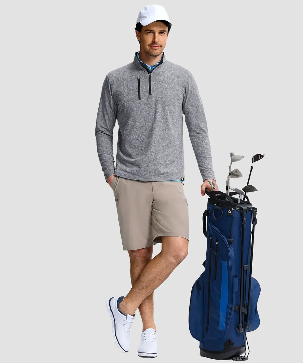 Quarter Zip Golf Pullover With Chest Pocket