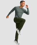 Fleece-Lined Zip Pockets Stretch Tapered Pants