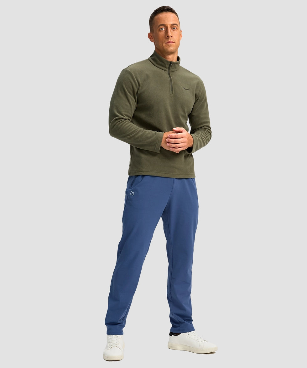 Fleece-Lined Zip Pockets Stretch Tapered Pants
