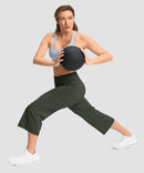 High Waist Wide Leg Capri