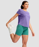 Cross-over Pleated Short Sleeve