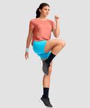 Cross-over Pleated Short Sleeve