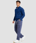 Contrast Color Quarter-Zip Fleece Pullover