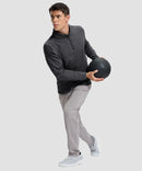 Contrast Color Quarter-Zip Fleece Pullover