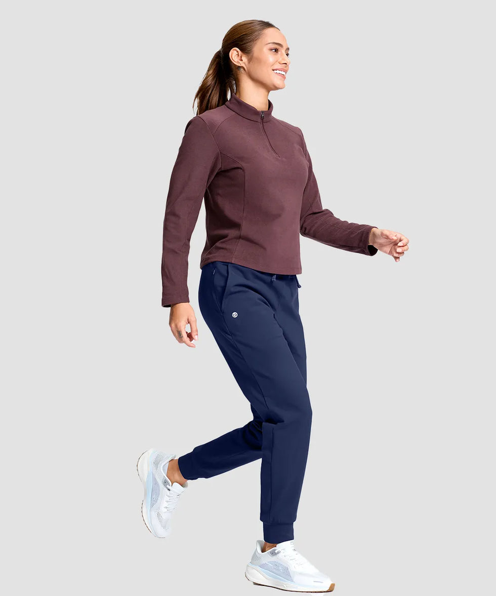 Slim Fit Zip Pockets Thermal Joggers