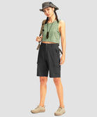 cargo bermuda short 10" in black - on model view