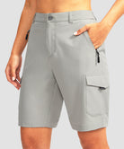 cargo bermuda short 10" in bright gray - on model front view