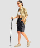 cargo bermuda short 10" in gray camo - on model view