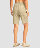cargo bermuda short 10" in light khaki - on model back view