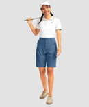 cargo bermuda short 10" in slate blue - on model view