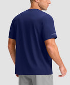 cooling upf 50+ performance t-shirt in deep blue - back view
