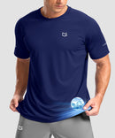 cooling upf 50+ performance t-shirt in deep blue - front view