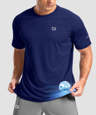 cooling upf 50+ performance t-shirt in deep blue - front view