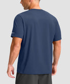 cooling upf 50+ performance t-shirt in dusty blue - back view