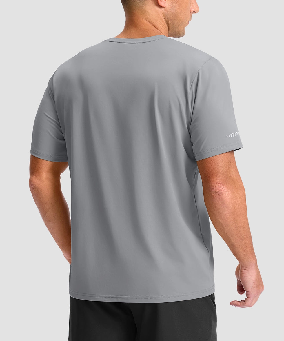 cooling upf 50+ performance t-shirt in light gray - back view