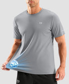 cooling upf 50+ performance t-shirt in light gray - front view