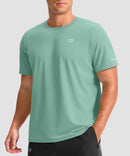 cooling upf 50+ performance t-shirt in mint green - on model front view