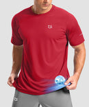 cooling upf 50+ performance t-shirt in red - front view