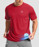 cooling upf 50+ performance t-shirt in red - front view