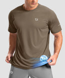 cooling upf 50+ performance t-shirt in taupe - front view