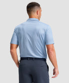 dry fit performance golf polo in blue flower - back view