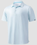 dry fit performance golf polo in blue hexagon - product view