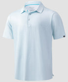 dry fit performance golf polo in blue hexagon - product view