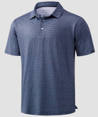 dry fit performance golf polo in blue texture - product view