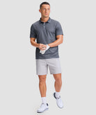 dry fit performance golf polo in deep grey texture - on model view