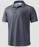 dry fit performance golf polo in deep grey texture - product view