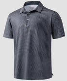 dry fit performance golf polo in deep grey texture - product view