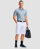 dry fit performance golf polo in mini dumbbell - on model view