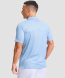 dry fit performance golf polo in rhombus blue - back view
