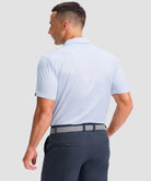 dry fit performance golf polo in white rocket - back view