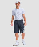 dry fit performance golf polo in white rocket - on model view