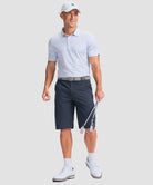 dry fit performance golf polo in white rocket - on model view