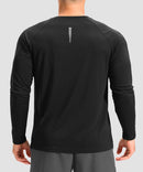 dry fit performance long sleeve in black - back view