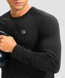 dry fit performance long sleeve in black - detail view