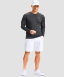 dry fit performance long sleeve in dark gray - on model view
