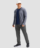 dry fit performance long sleeve in deep navy - on model view