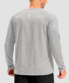 dry fit performance long sleeve in heather light gray - back view