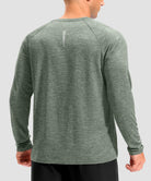 dry fit performance long sleeve in heather sage green - back view
