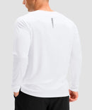 dry fit performance long sleeve in white - back view